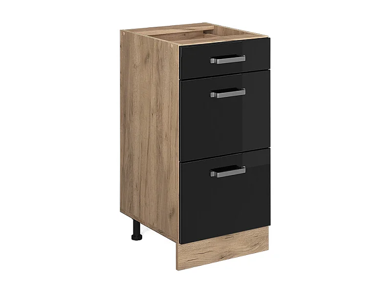 Küchenunterschrank schwarz hochglanz 40x46x81.6 r-line