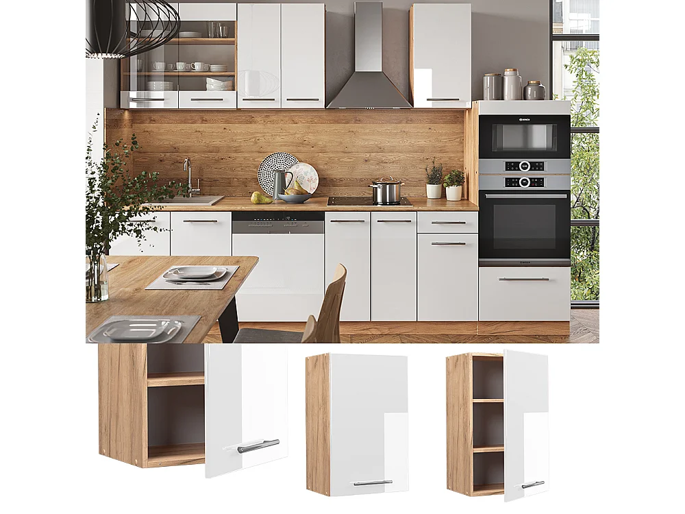 Armario colgante blanco alto brillo 45x34.1x72 fame-line