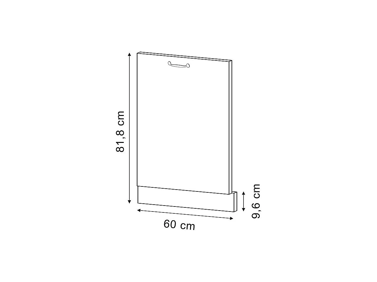 Façade de lave-vaisselle rouge brillant 60x1.6x81.8 r-line
