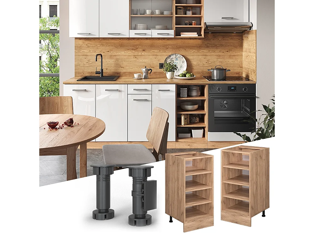 Etagère de cuisine chêne de force doré 40x44x81.6 r-line