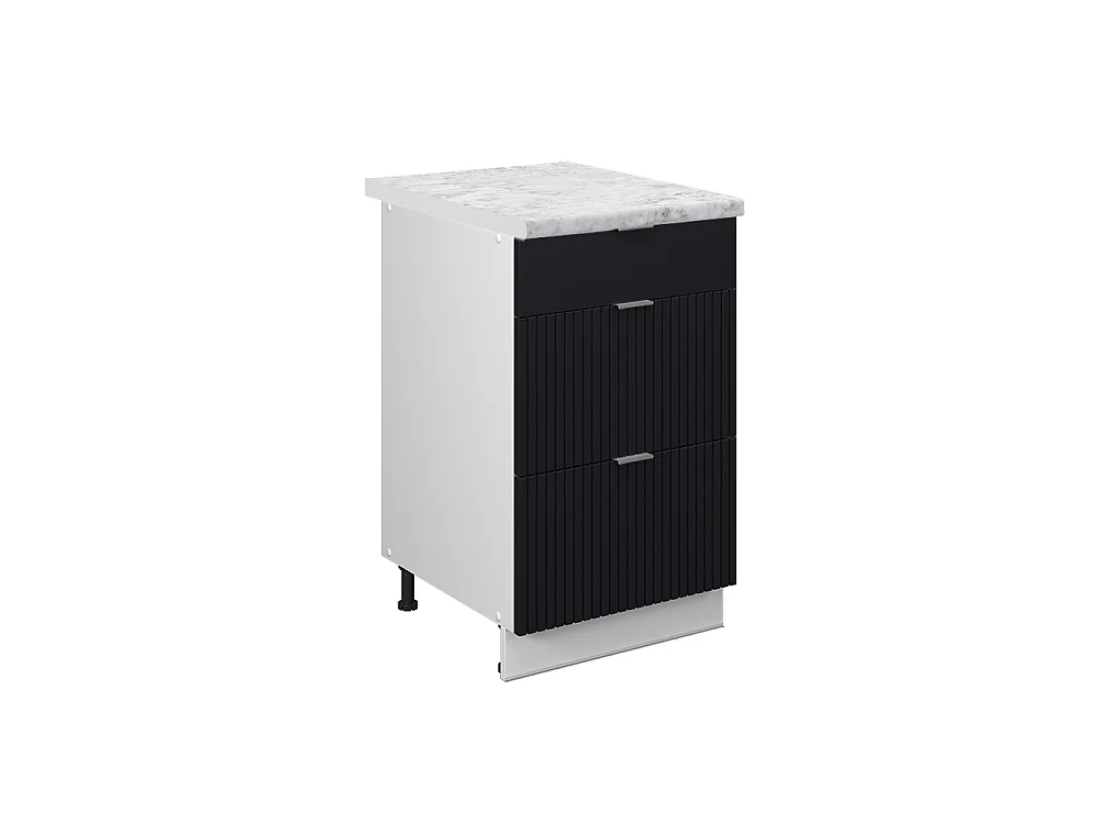 Mobiletto base per cucina Nero rigato 50x60x82 fame-line