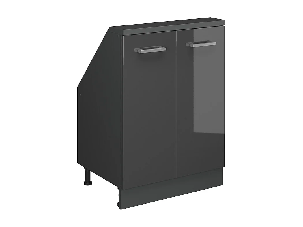 Köksskåp för sluttande tak antracit högblank 60x46x81.6 r-line