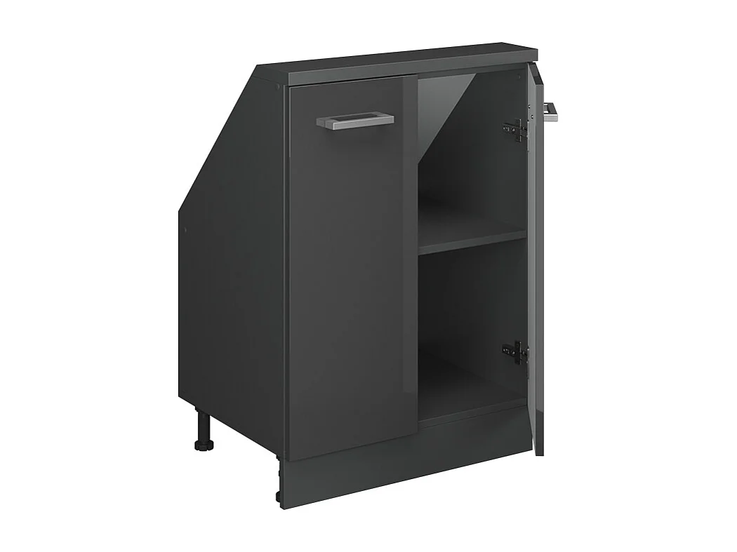 Köksskåp för sluttande tak antracit högblank 60x46x81.6 r-line