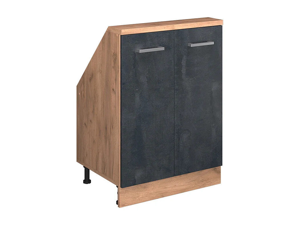 Armario de cocina para techo inclinado hormigón negro 60x46x81.6 r-line