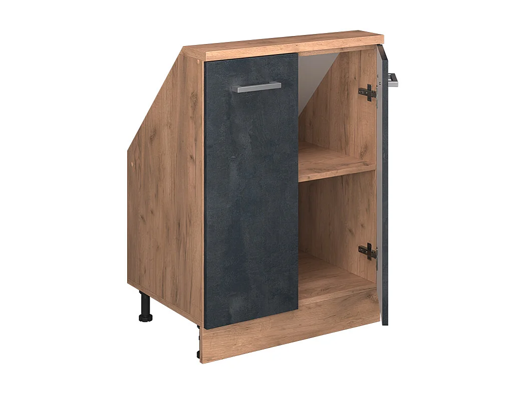 Armario de cocina para techo inclinado hormigón negro 60x46x81.6 r-line