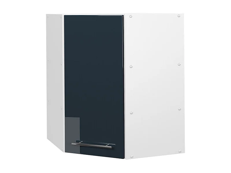 Elément haut de cuisine bleu foncé brillant 57x34.1x72 fame-line