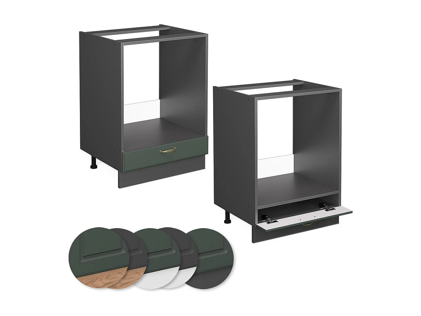 Mobile per forno da incasso verde-oro country house 60x60x82 fame-line