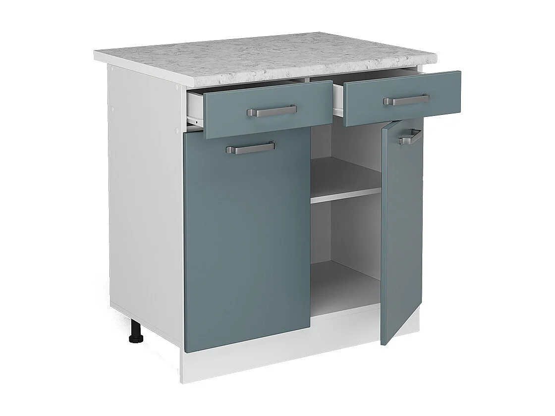 Mueble bajo de cocina gris azulado 80x60x81.6 r-line