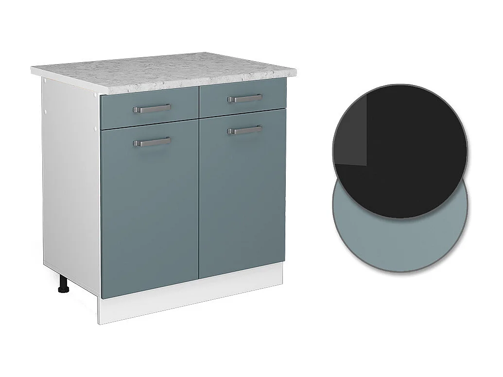 Meuble cuisine bleu-gris 80x60x81.6 r-line