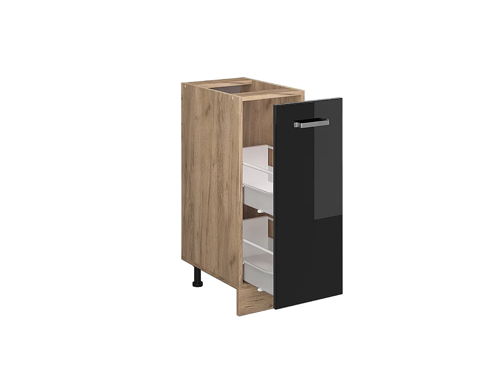 Armario de farmacia negro brillo intenso 30x60x81.6 r-line