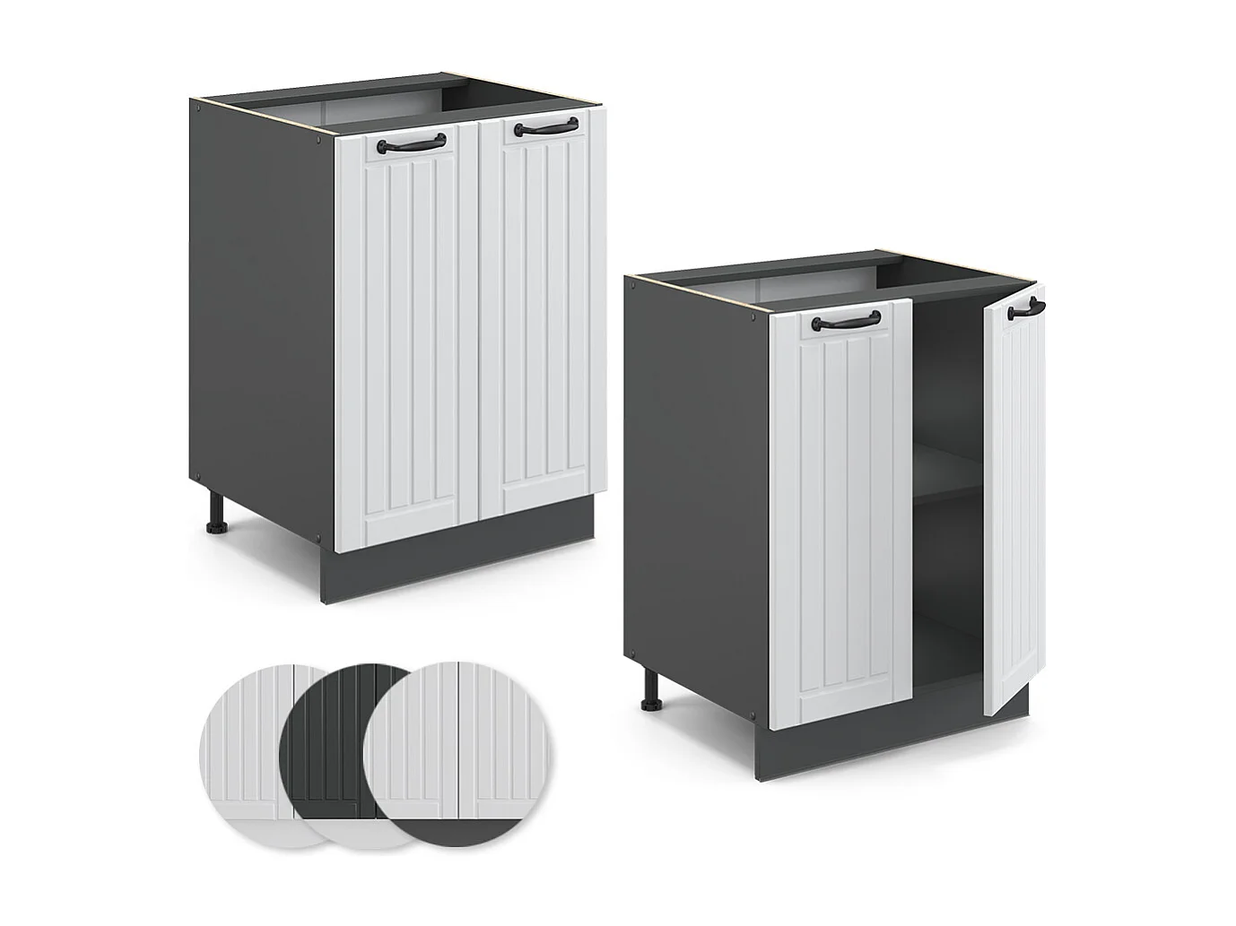 Mueble bajo de cocina blanco casa de campo 60x60x82 fame-line