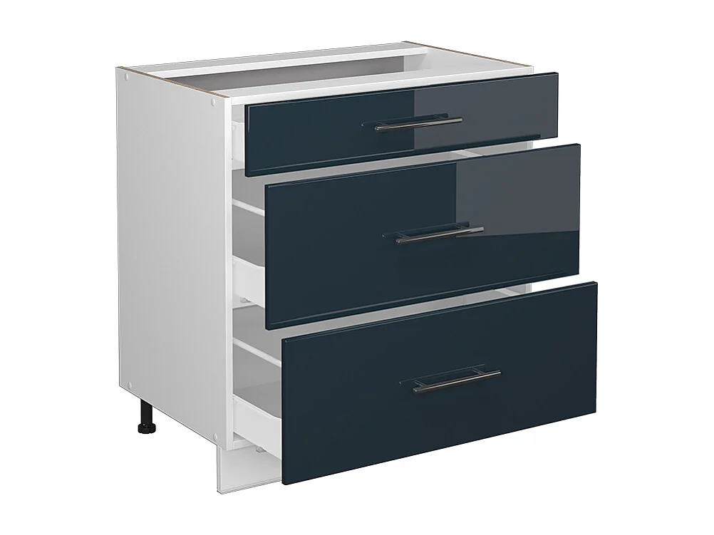 Meuble cuisine bleu foncé brillant 80x60x82 fame-line