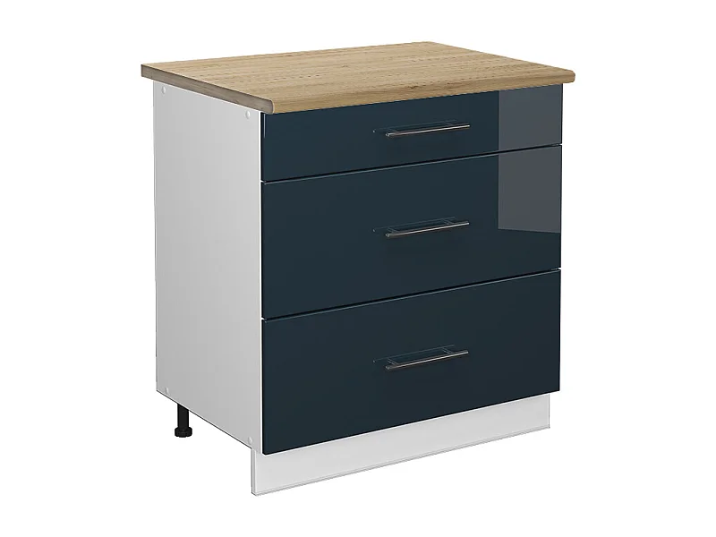 Meuble cuisine bleu foncé brillant 80x60x82 fame-line