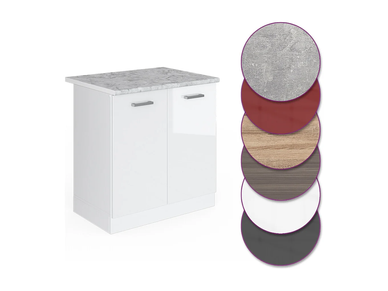 Mobile lavello cucina bianco lucido 80x60x81.6 r-line