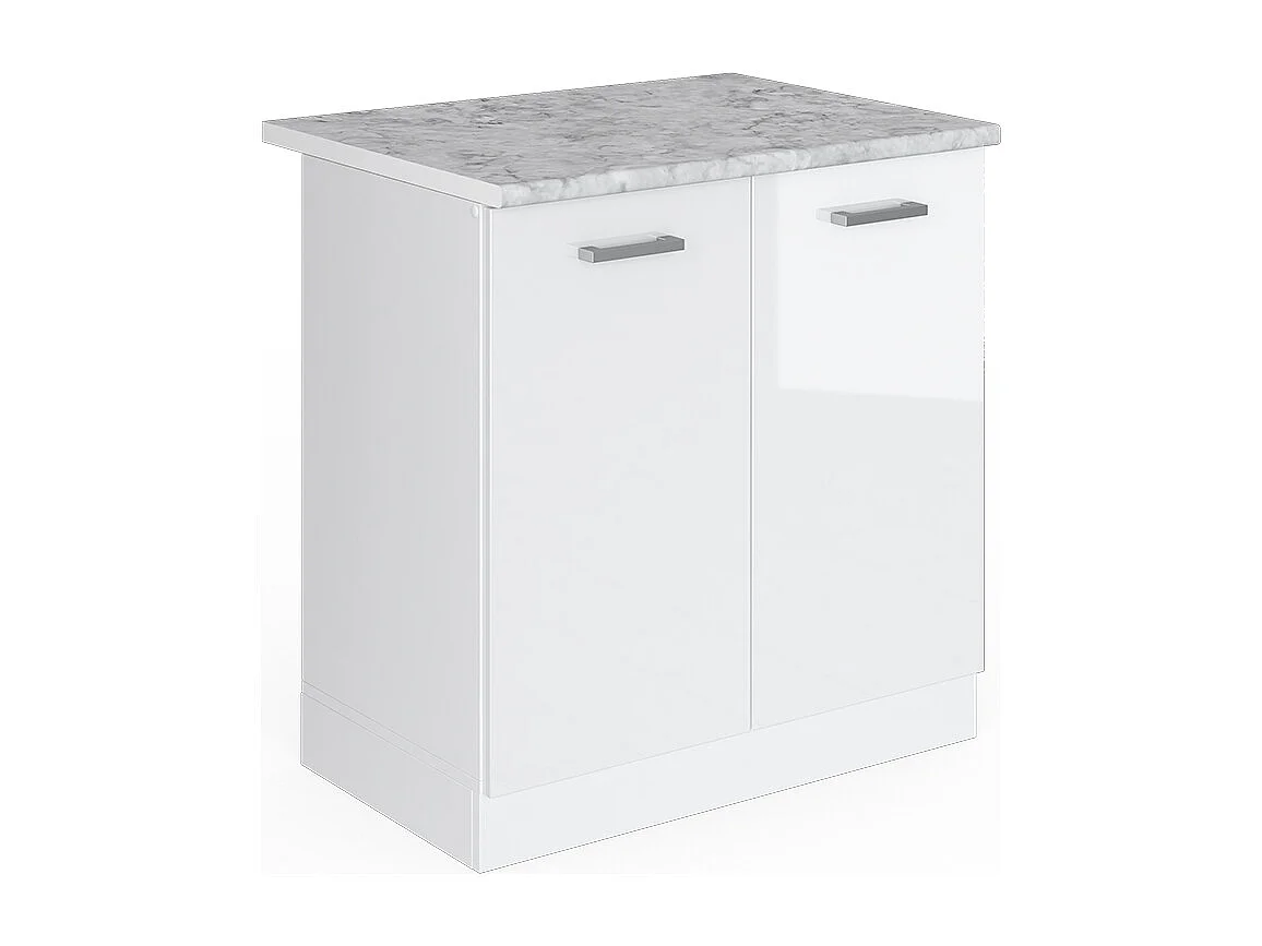 Meuble bas sous-évier blanc haute brillance 80x60x81.6 r-line