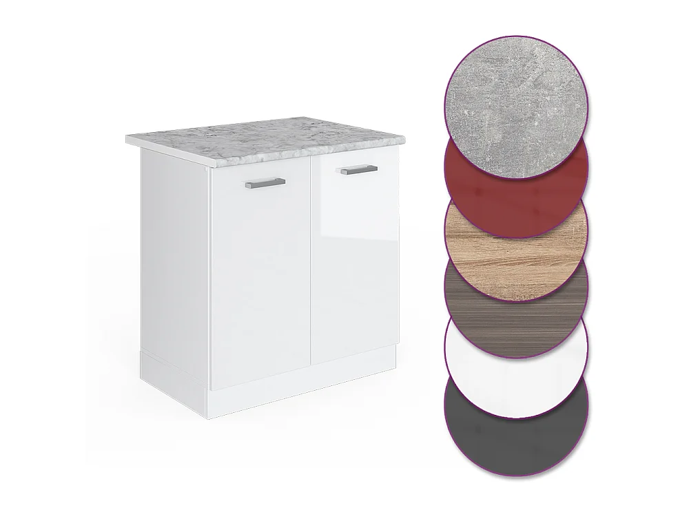 Spülenunterschrank weiß hochglanz 80x60x81.6 r-line