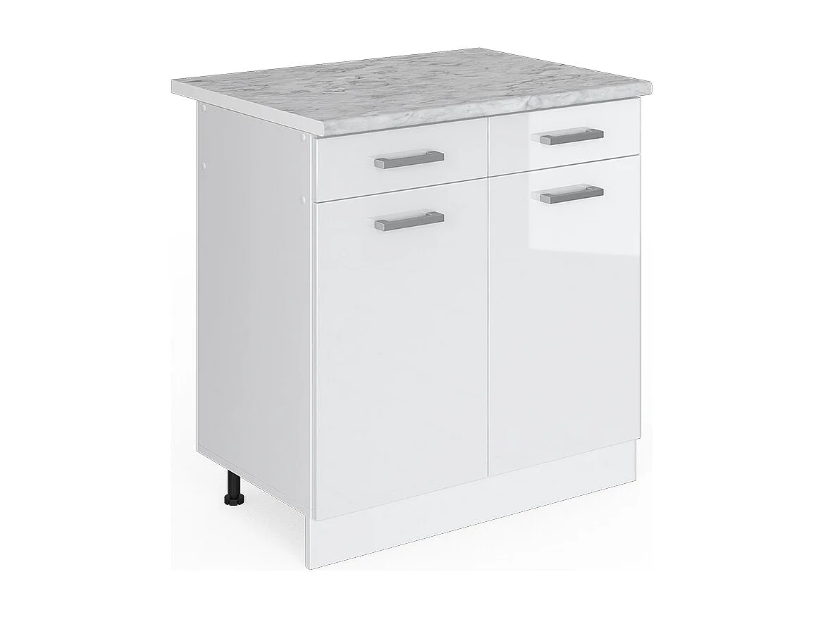 Meuble cuisine blanc haute brillance 80x60x81.6 r-line