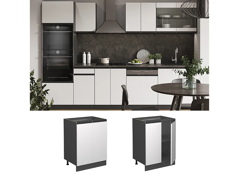 Mueble bajo de cocina blanco 60x60x81.6 r-line