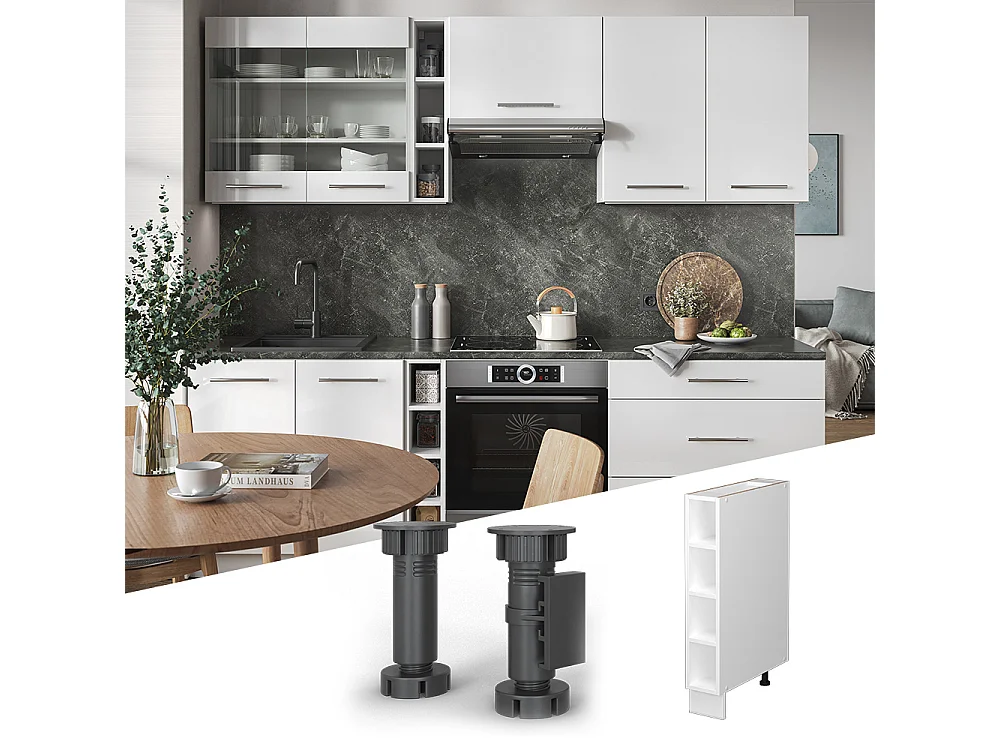 Etagère de cuisine blanc 15x50x82 fame-line