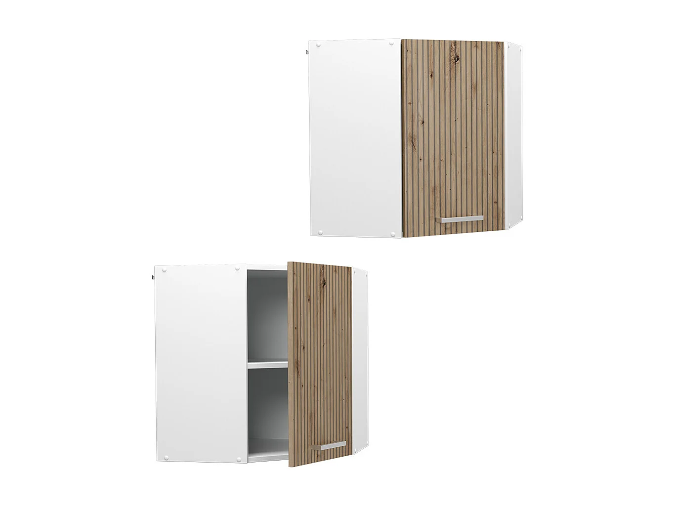 Armario colgante de esquina roble artesanal 57x34.1x60 r-line