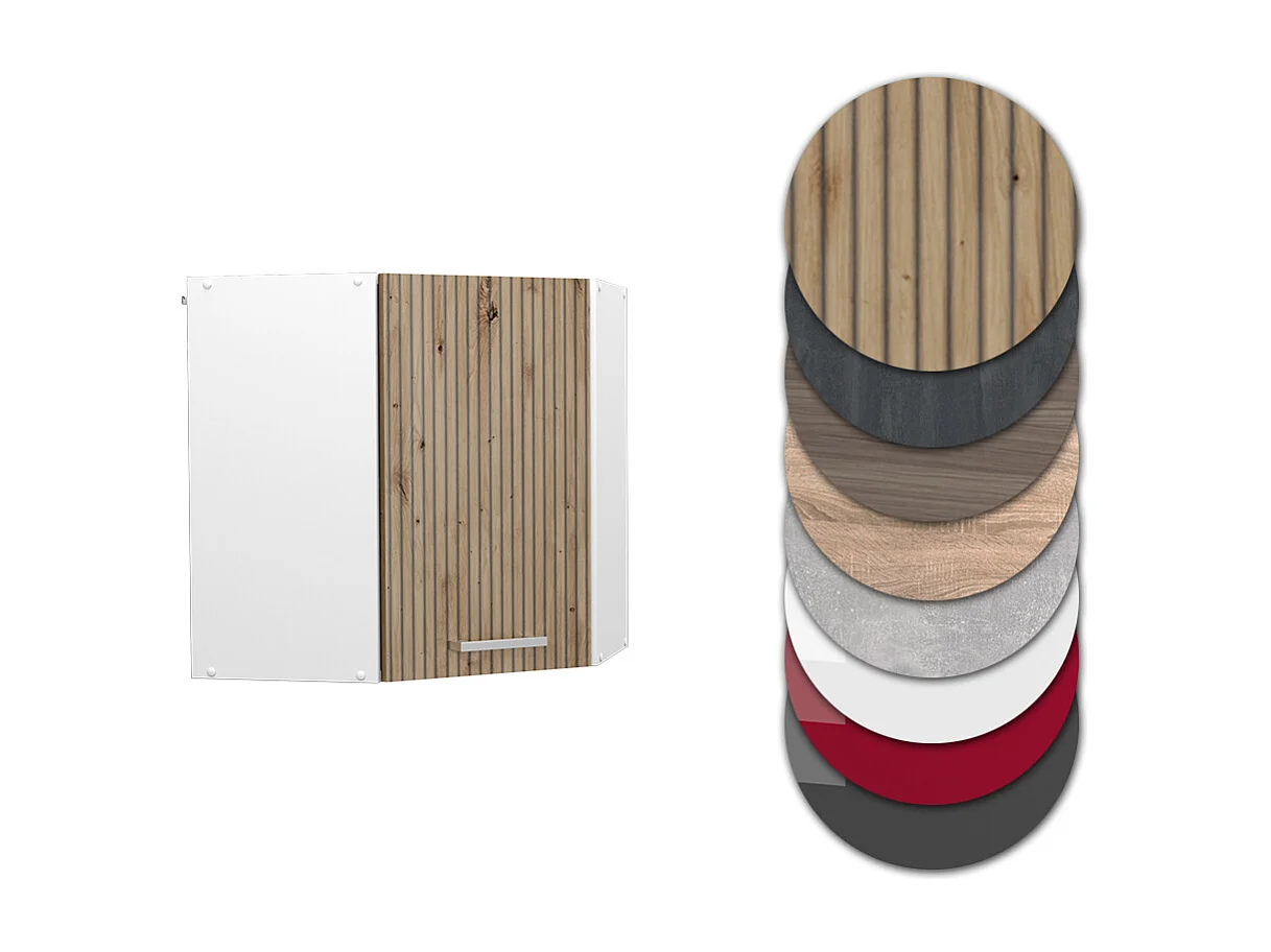 Armario colgante de esquina roble artesanal 57x34.1x60 r-line