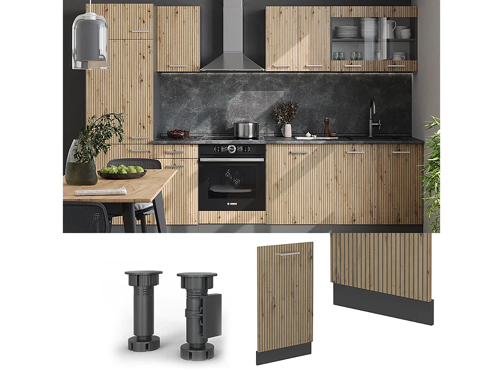 Façade de lave-vaisselle chêne artisan 45x1.6x81.8 r-line