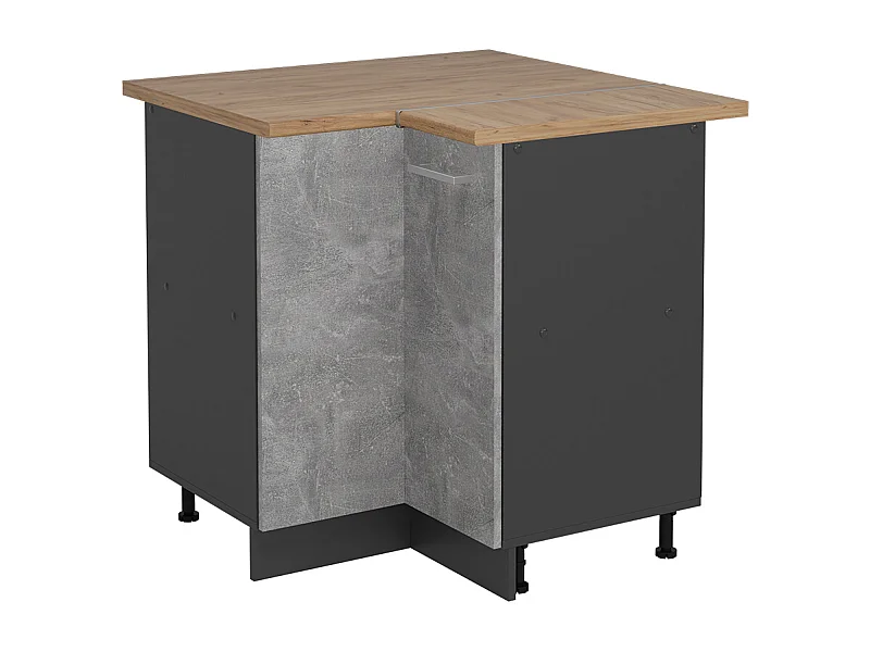 Eckunterschrank beton 75.6x60x81.6 r-line
