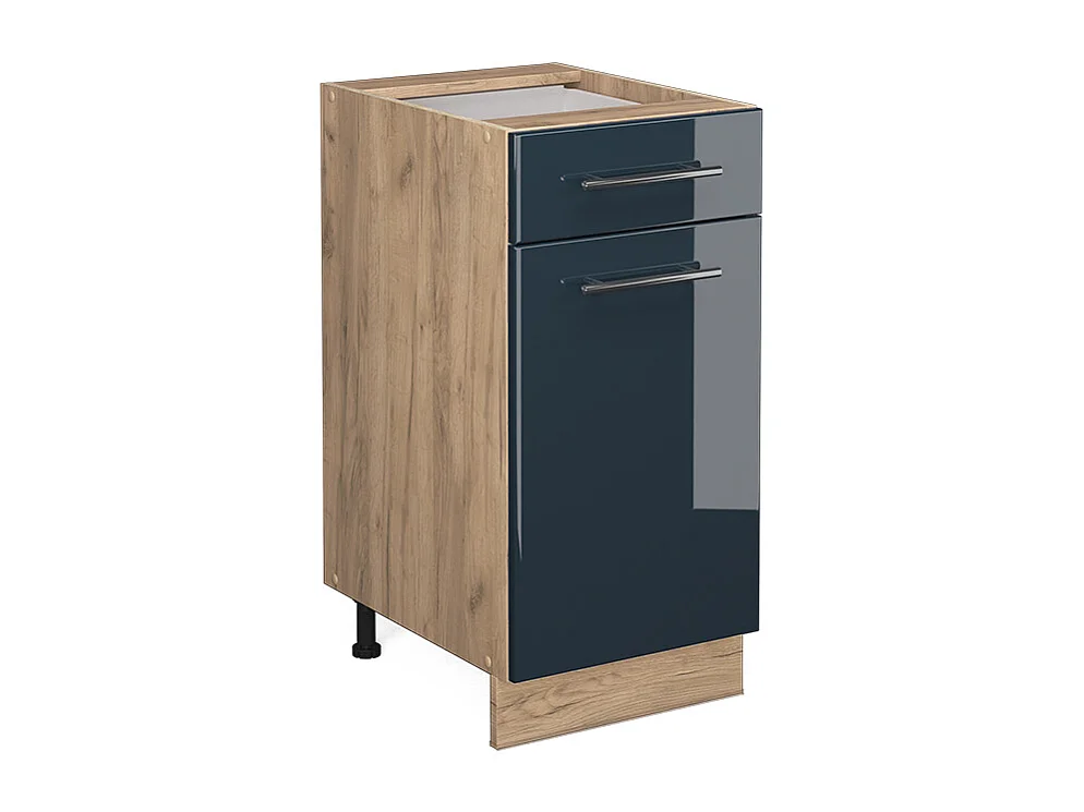 Mueble bajo de cocina azul oscuro alto brillo 40x51.6x82 fame-line