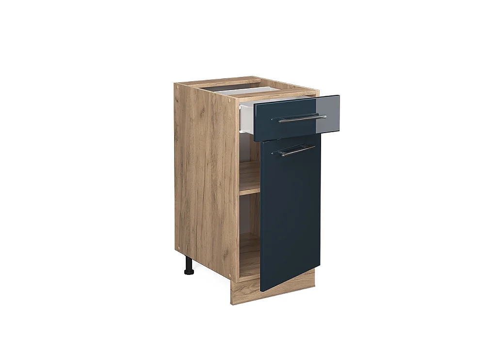 Meuble cuisine bleu foncé brillant 40x51.6x82 fame-line