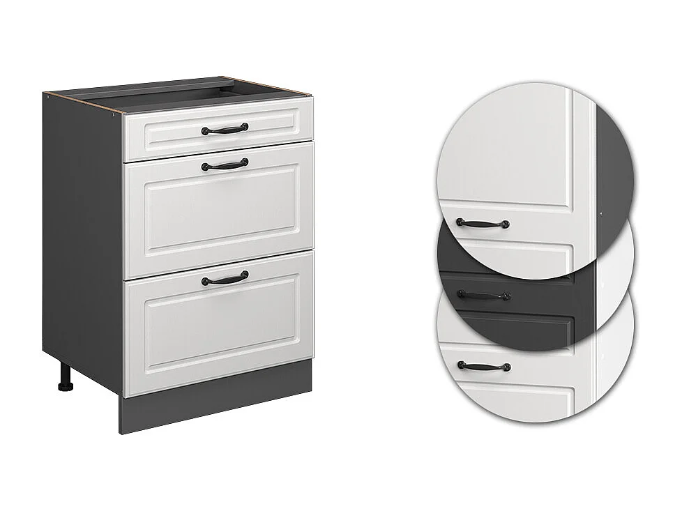 Mueble bajo de cocina blanco casa de campo 60x46x81.6 r-line