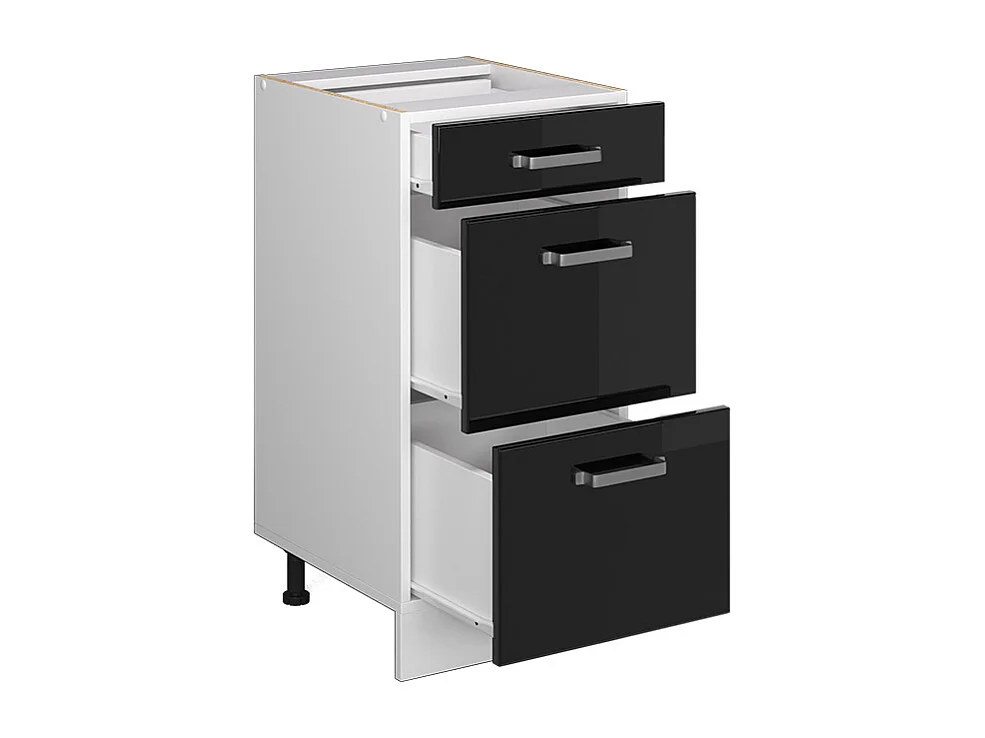 Mobiletto base per cucina nero lucido 40x60x81.6 r-line