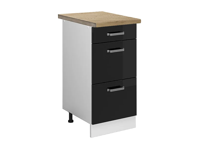 Keukenonderkast zwart hoogglans 40x60x81.6 r-line