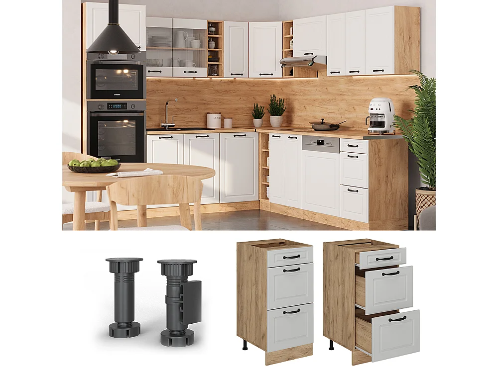 Mueble bajo de cocina blanco casa de campo 40x46x81.6 r-line