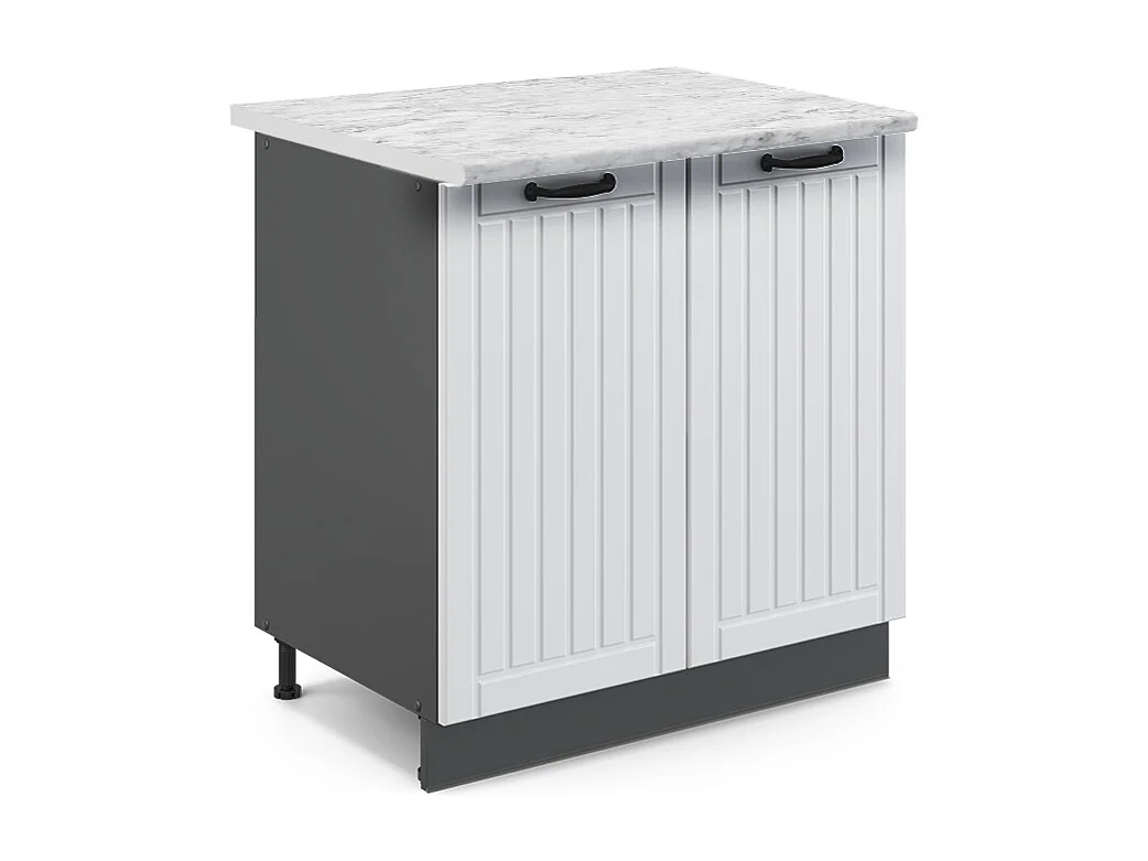 Meuble bas sous-évier blanc campagne 80x60x82 fame-line