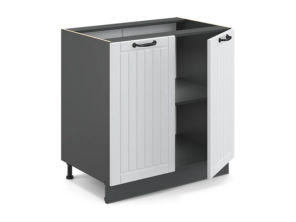 Meuble bas sous-évier blanc campagne 80x60x82 fame-line