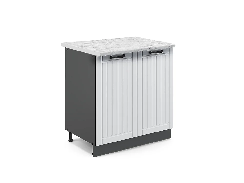 Meuble bas sous-évier blanc campagne 80x60x82 fame-line