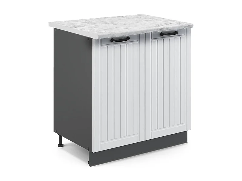 Meuble bas sous-évier blanc campagne 80x60x82 fame-line