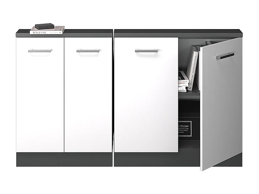 Meuble sous pente blanc haute brillance 140x46x81.6 r-line