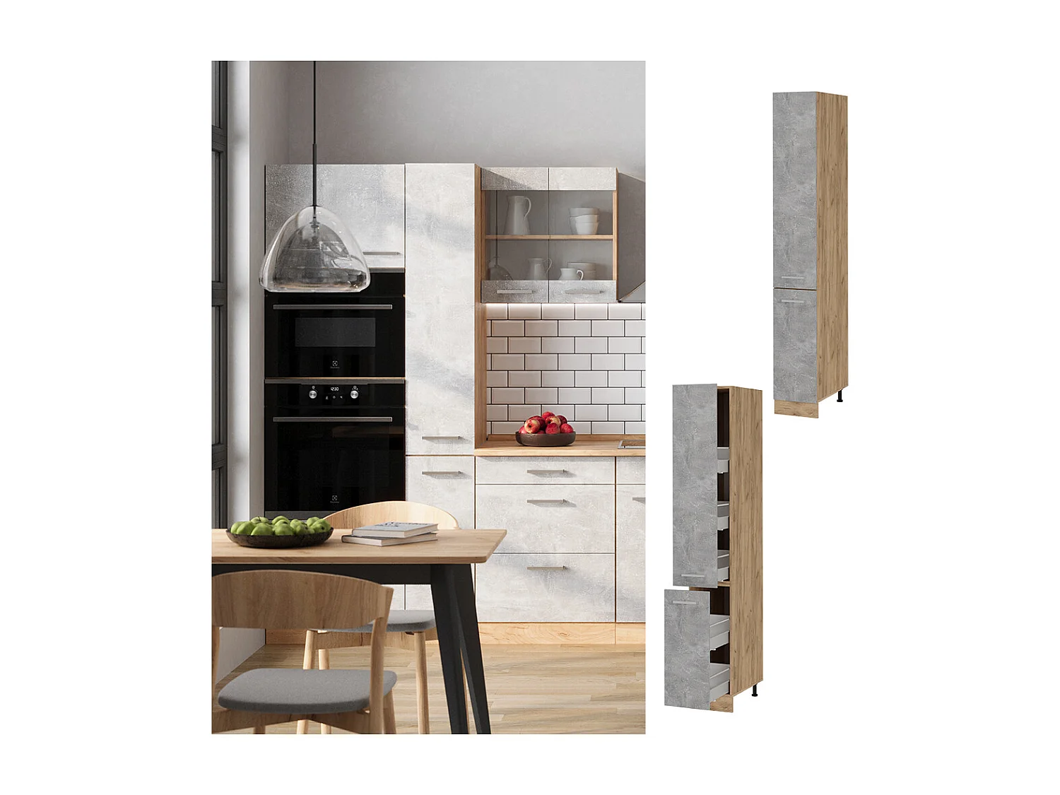 Meuble haute de cuisine béton 30x57.2x206.8 r-line