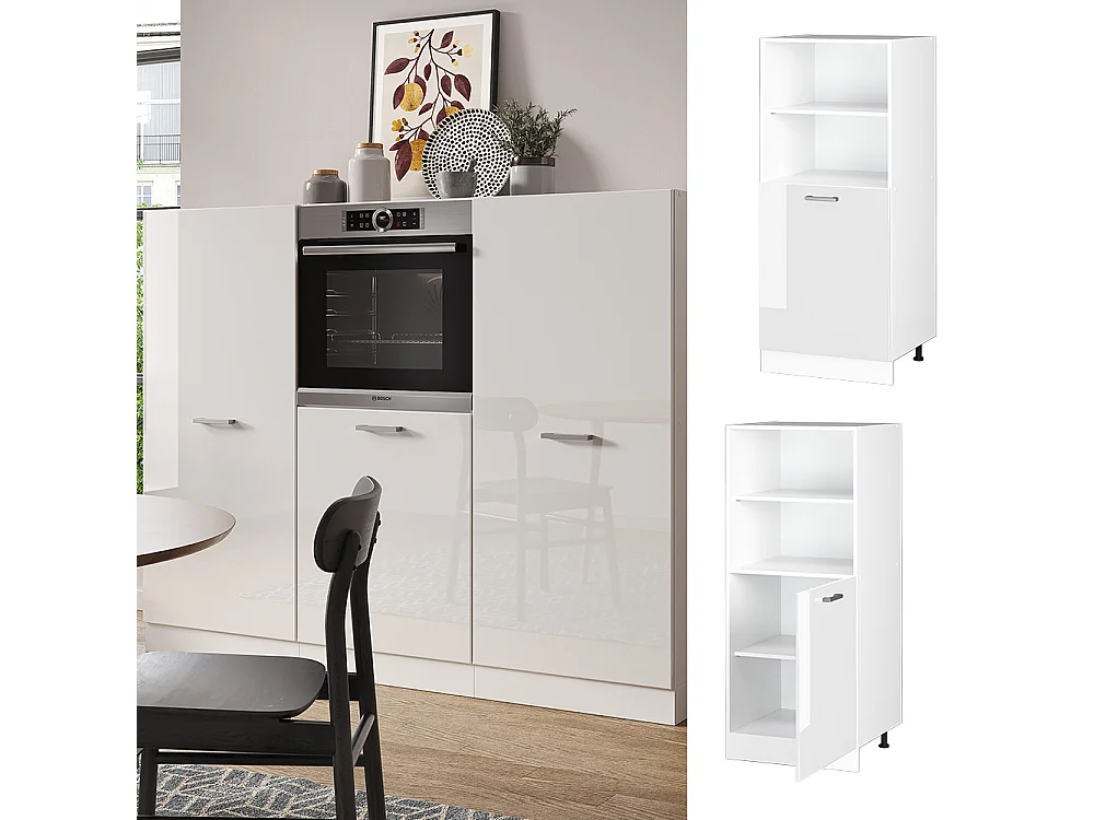 Meuble pour four blanc haute brillance 60x57x143 r-line