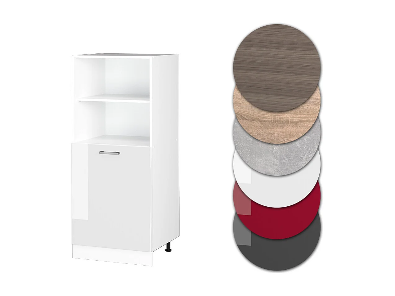 Meuble pour four blanc haute brillance 60x57x143 r-line