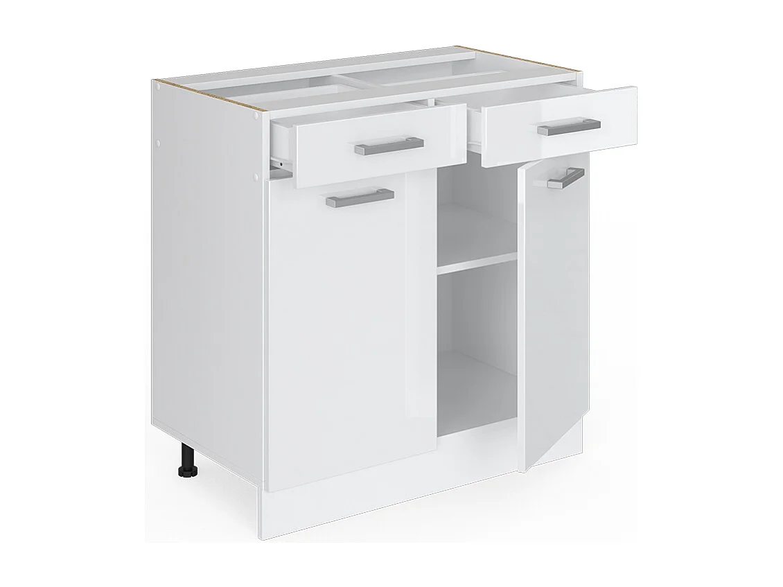 Mobiletto base per cucina bianco lucido 80x60x81.6 r-line