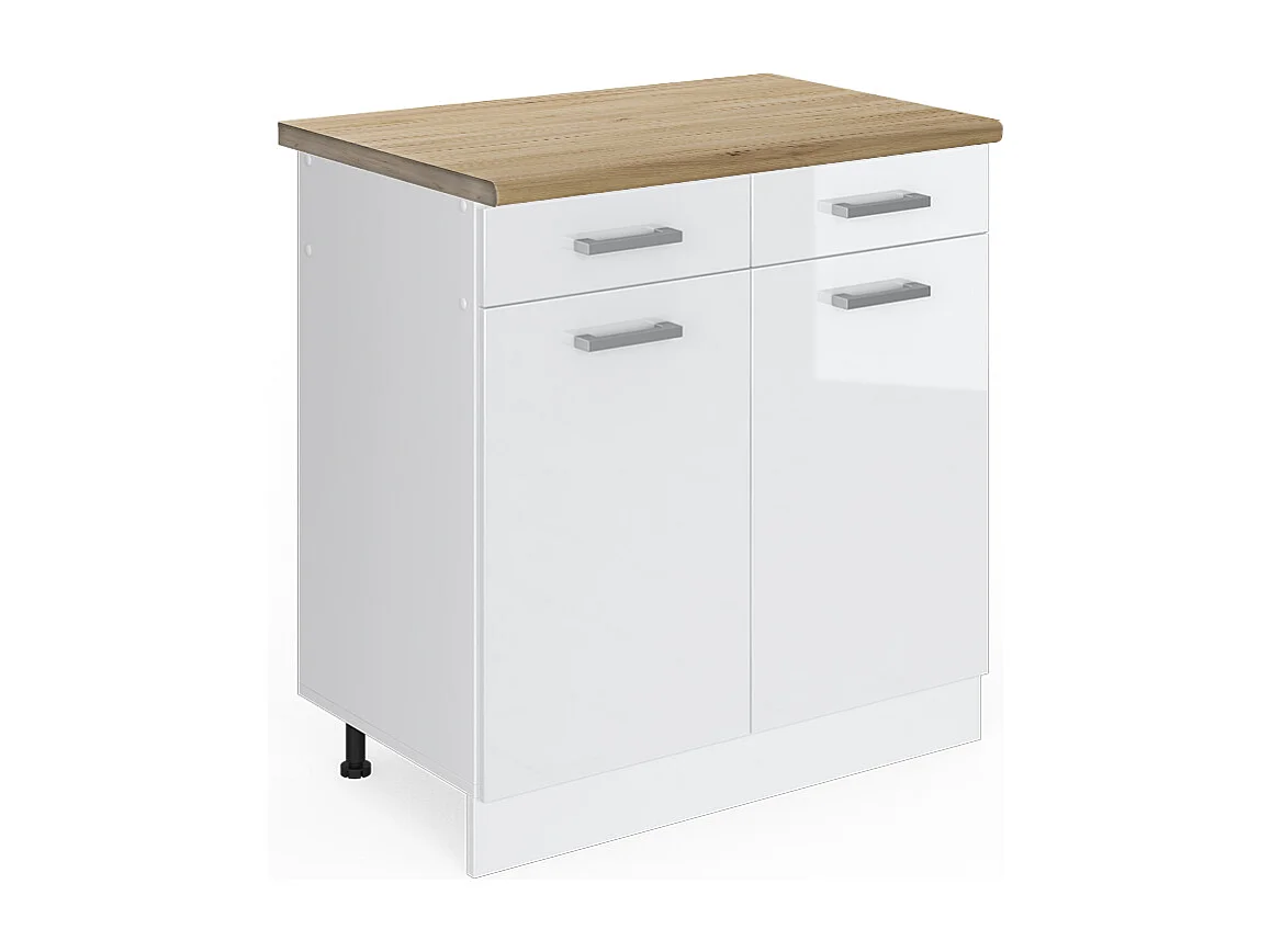 Meuble cuisine blanc haute brillance 80x60x81.6 r-line