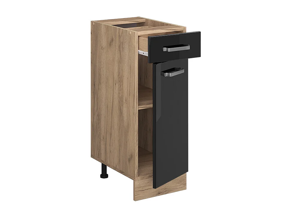 Mueble bajo de cocina negro brillo intenso 30x60x81.6 r-line