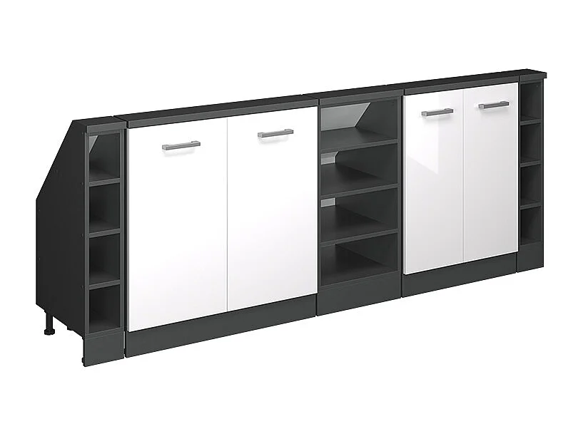 Meuble sous pente blanc haute brillance 215x46x81.6 r-line