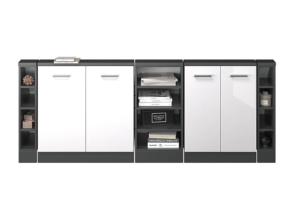Meuble sous pente blanc haute brillance 210x46x81.6 r-line