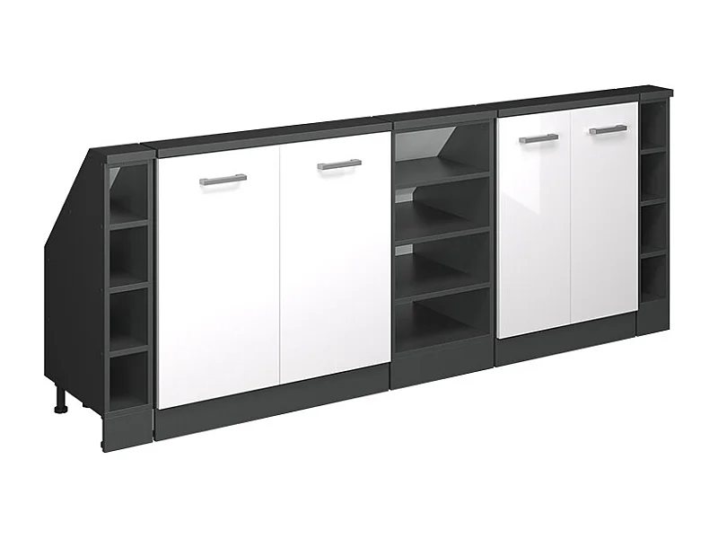 Meuble sous pente blanc haute brillance 210x46x81.6 r-line