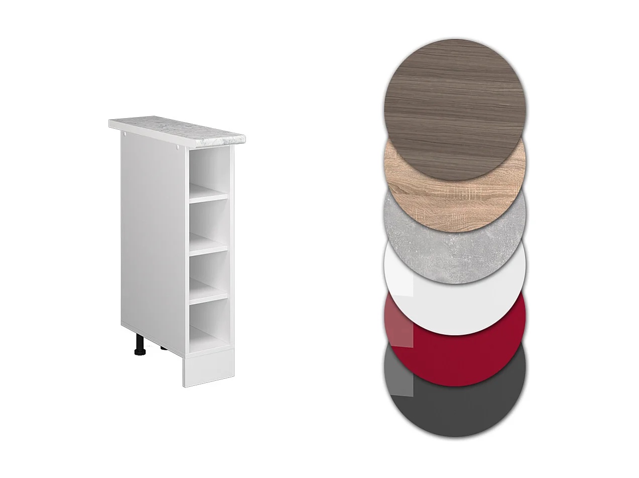 Keukenrek wit 20x60x81.6 r-line