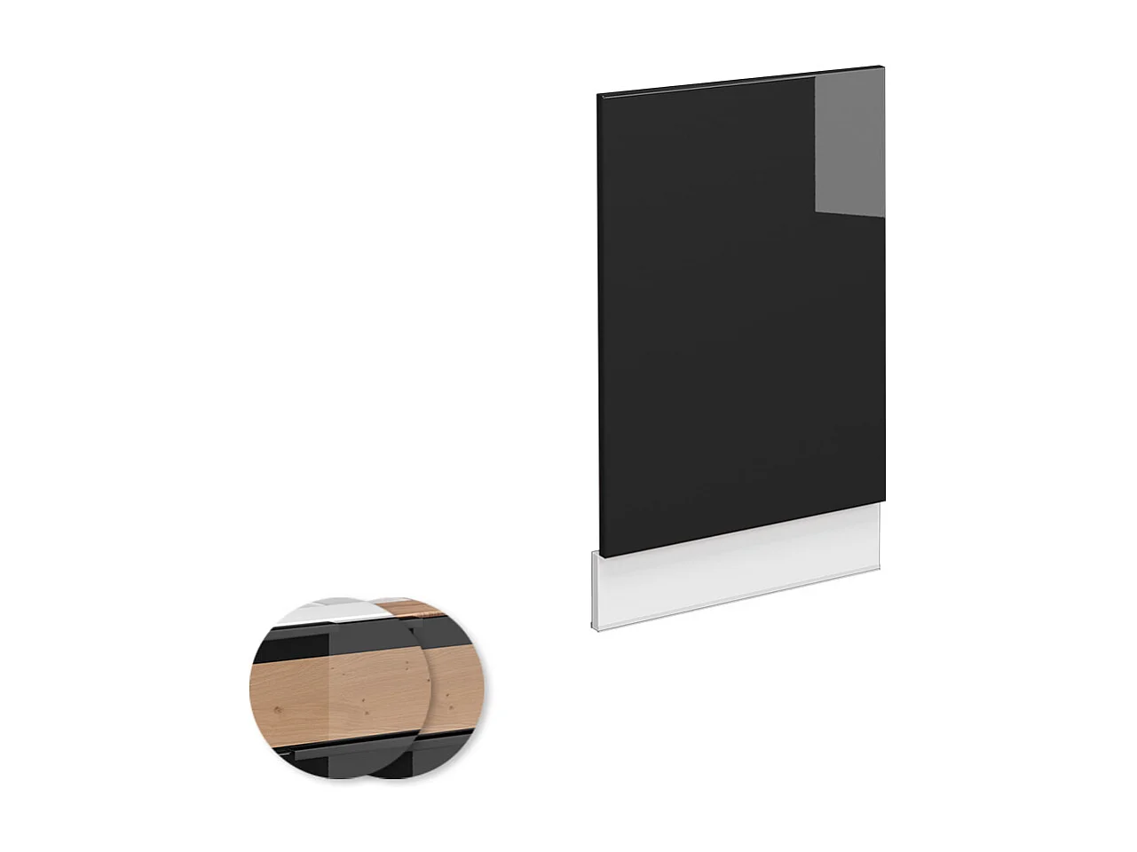 Painel frontal carvalho preto alto brilho 45x1.6x67.4 fame-line