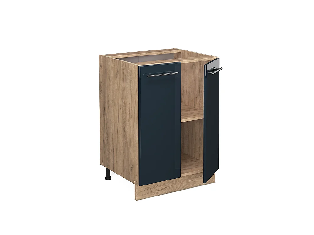 Keukenonderkast donkerblauw hoogglans 60x51.6x82 fame-line